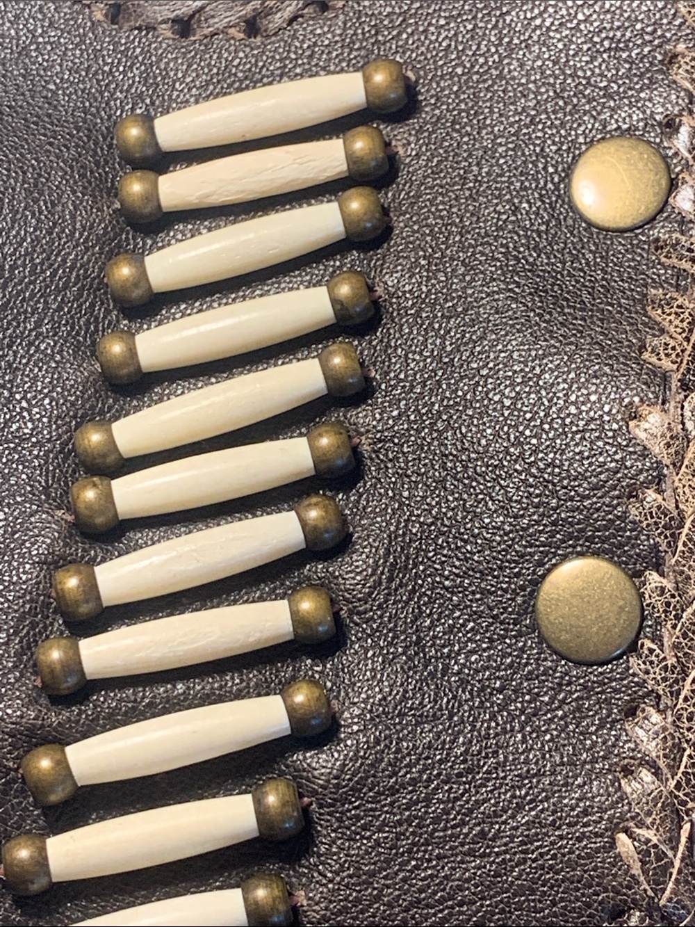 Brown Beaded Fringe Leather fully Lined Jacket with Western Feel - Picture 9 of 15